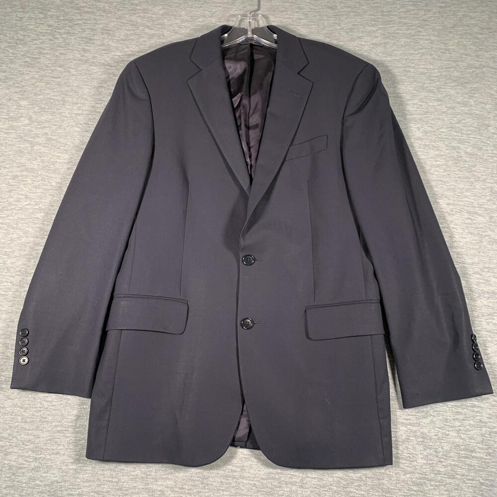 Brooks Brothers 346 Suit Jacket Mens 38R Blue Wool Stretch 2 Button Blazer